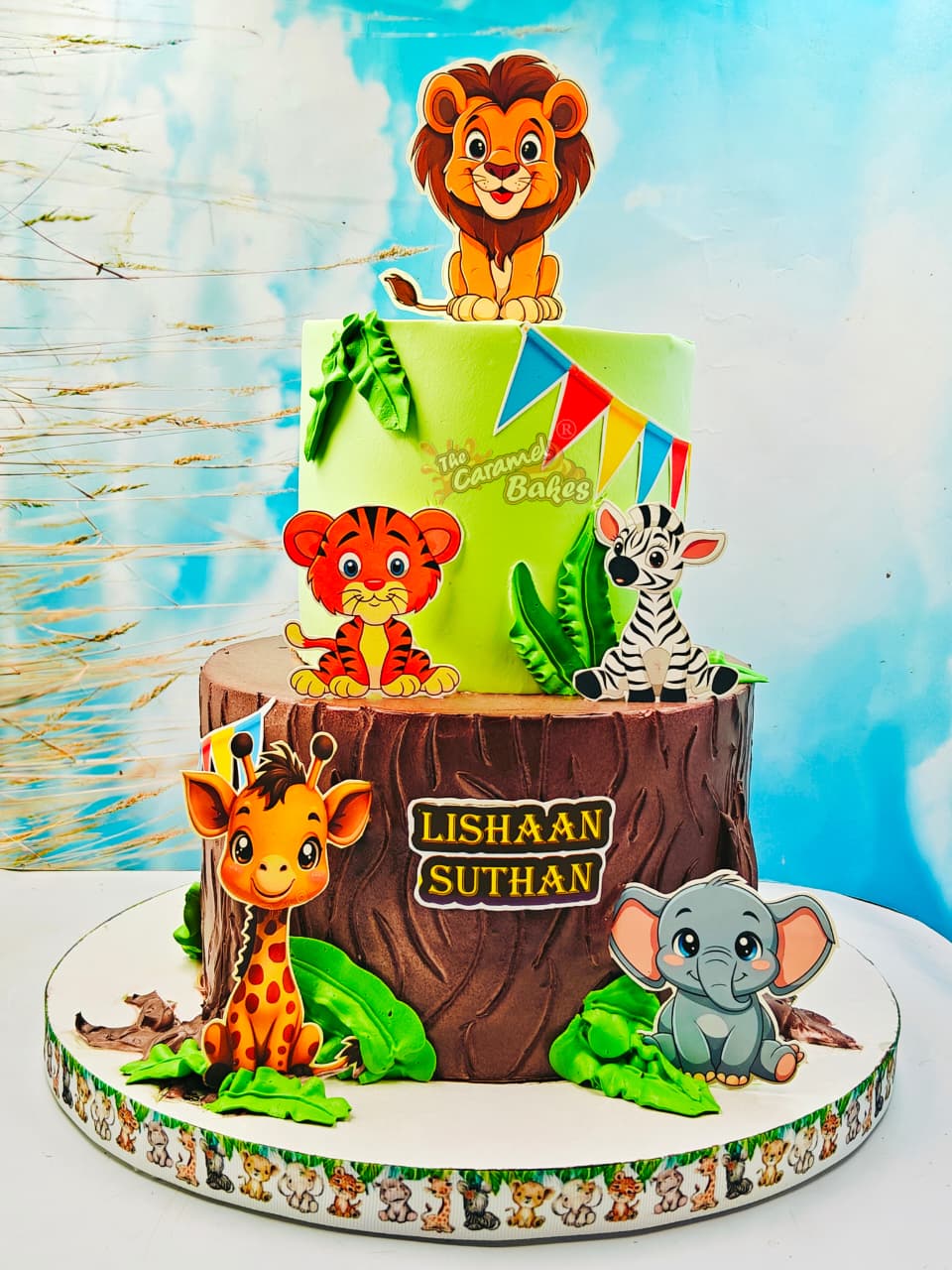 2 Tier Animals theme cake 101