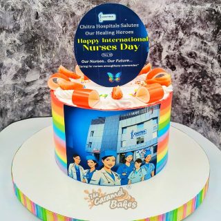 Rainbow Theme photo cake1