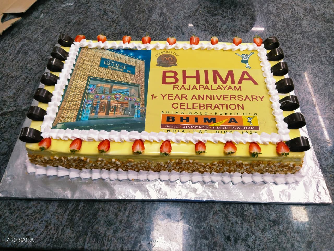 Corporate celebration  butterscotch photo cake