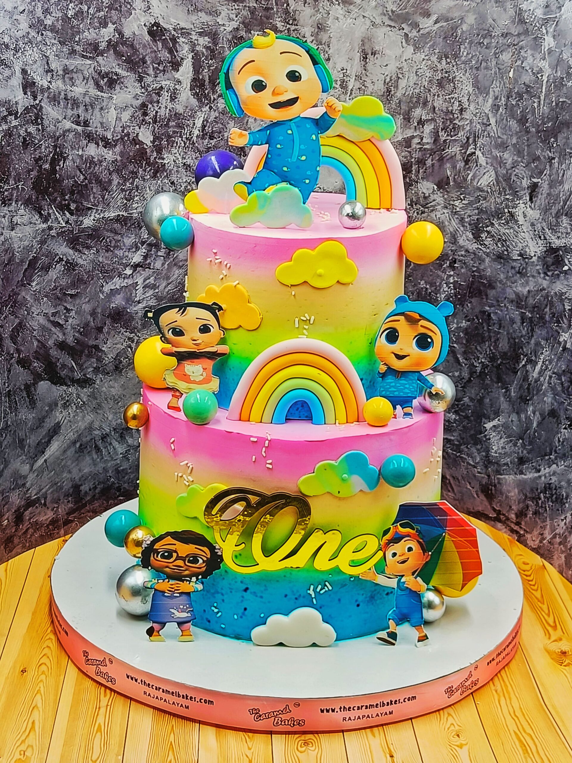2Tier Cocomelon Theme cake6