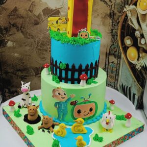 2Tier Cocomelon Theme cake3