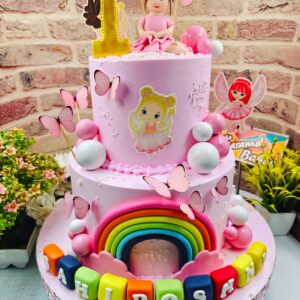 2Tier Girl Baby Cake1
