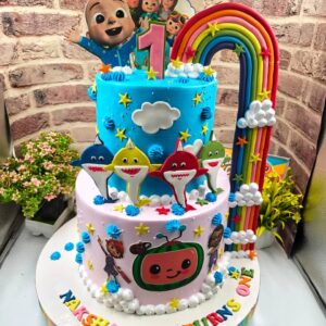 2Tier Cocomelon Theme cake2