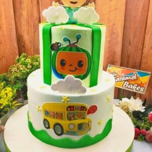 2Tier Cocomelon Theme cake1