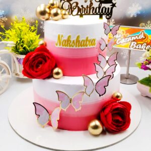 2Tier First birthday cake8