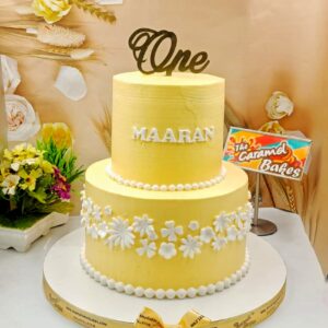 2Tier First birthday cake8