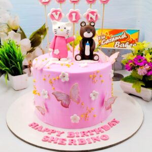 Teddy kitty theme cake1