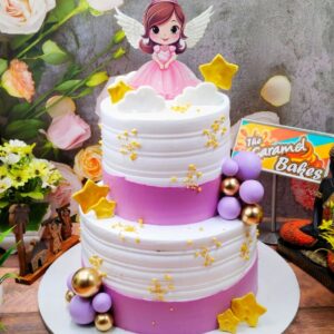 2Tier Girl Baby Cake6