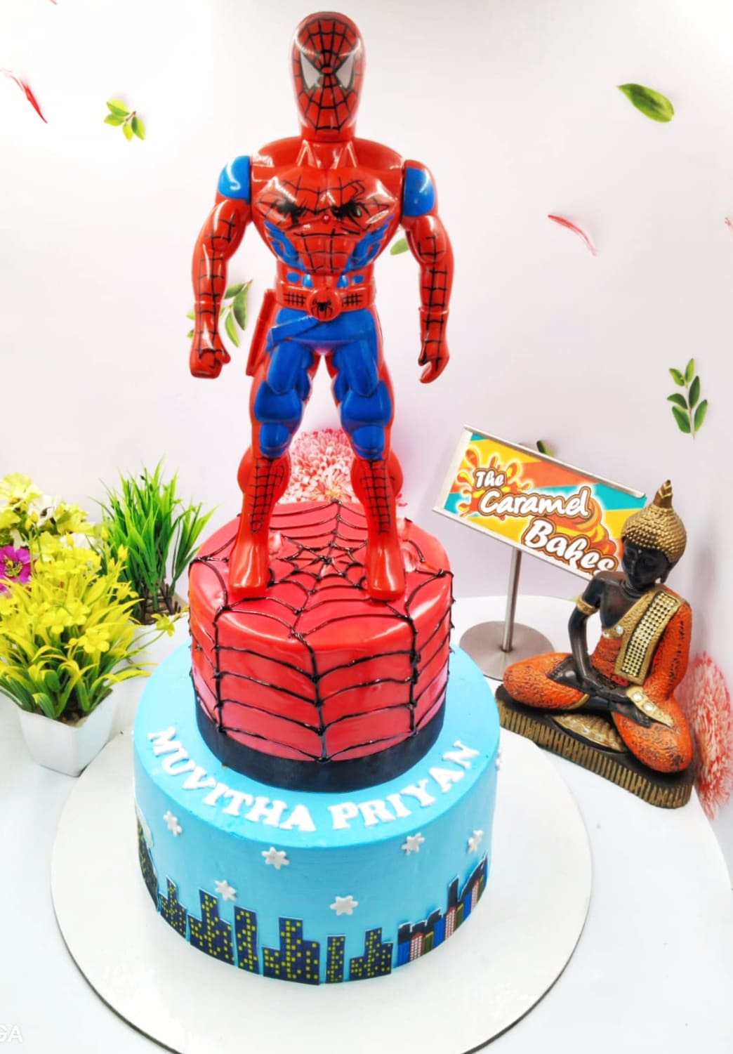 2Tier Spiderman cake2