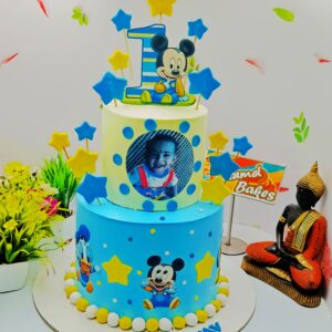 2Tier Micky theme cake4