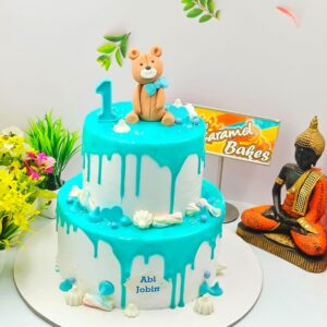 2Tier Teddy theme cake15