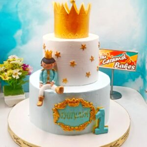 2Tier Prince crown cake1