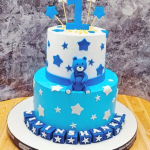 2Tier Teddy theme cake10