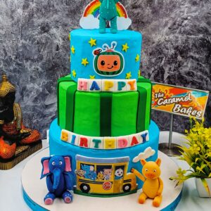 3Tier Cocomelon Theme cake1