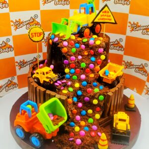 2Tier JCB construction Theme cake1