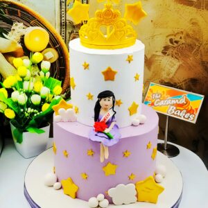 2Tier Girl Baby Cake5