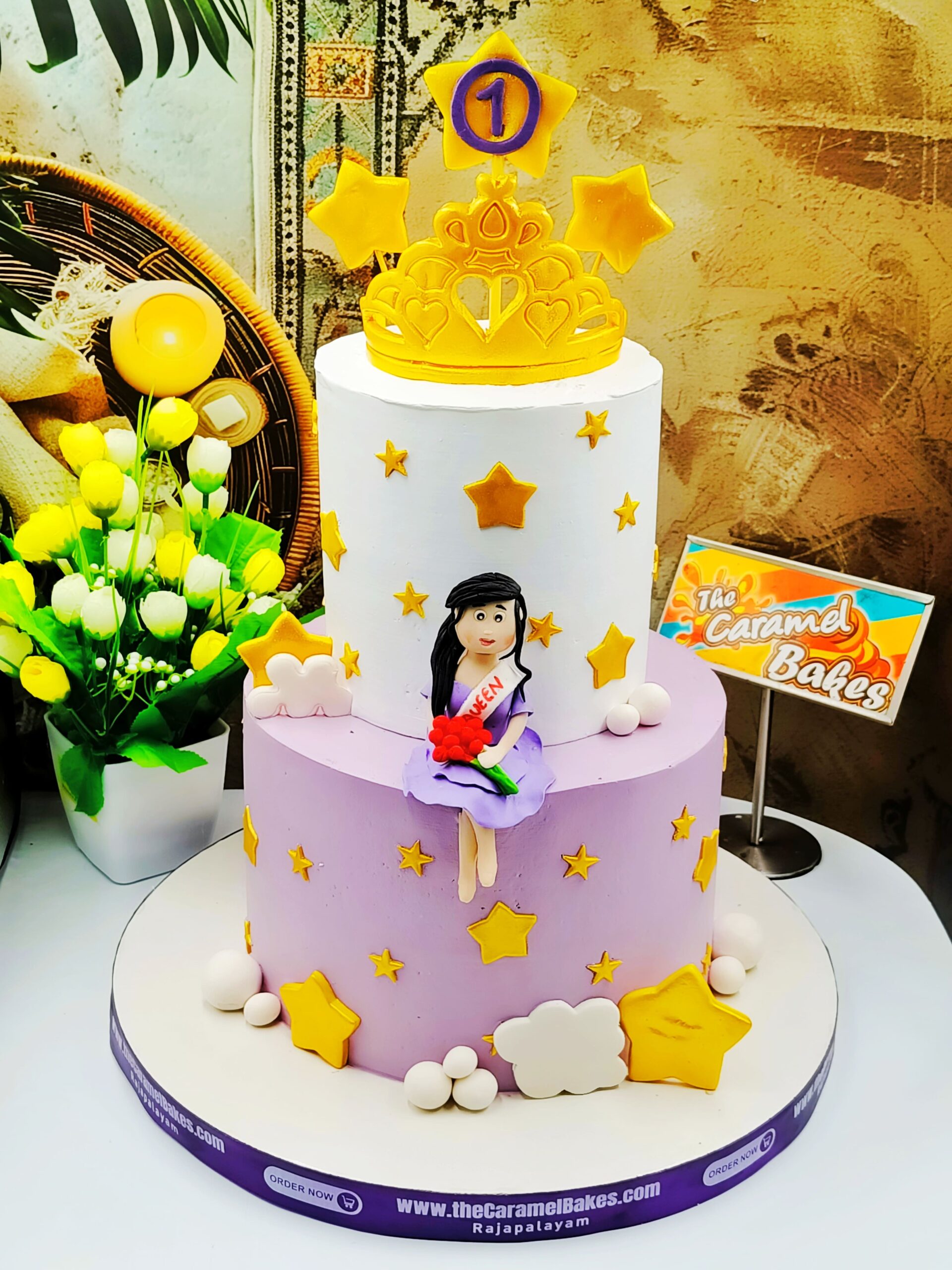 2Tier Girl Baby Cake5