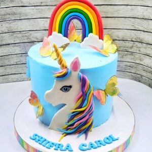 Unicorn theme cake1