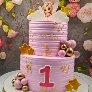 2Tier First birthday cake4