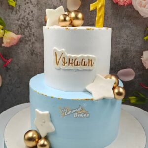 2Tier First birthday cake6