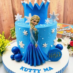 Frozen Elsa crown cake4