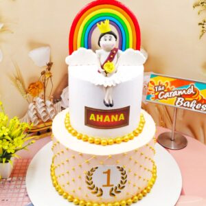 2Tier Girl Baby Cake7
