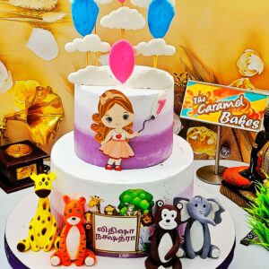 2Tier Jungle Girl Baby Cake1