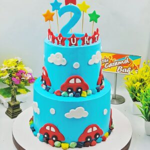 2Tier car theme cake5