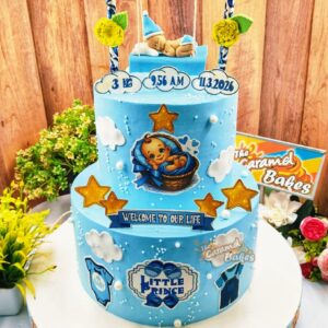 2Tier Baby Naming ceremony cake1