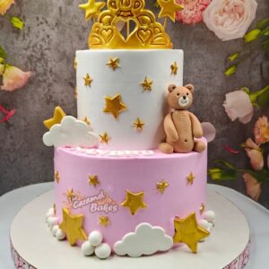 2Tier Teddy Crown Cake4