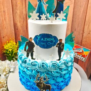 2Tier Frozen theme cake1