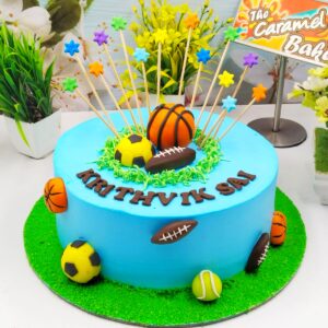 Foodball theme cake4