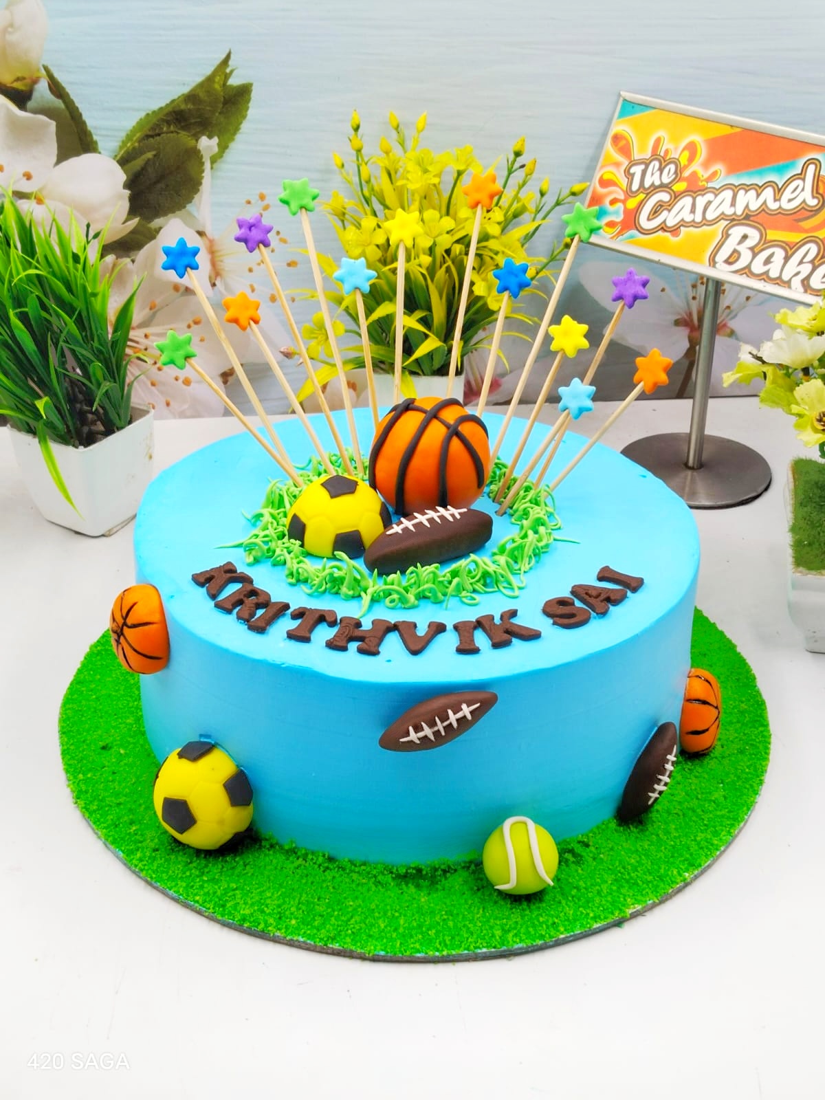 Foodball theme cake4