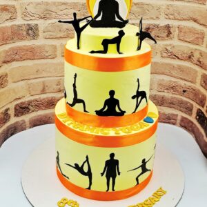2 Tier Yoga Anniversary Cake2