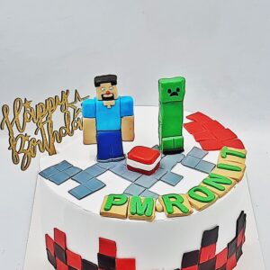 Minecraft Theme cake1