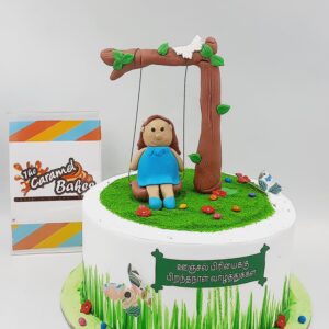 Girl baby theme cake16