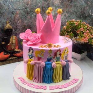 Disney princess crown cake5