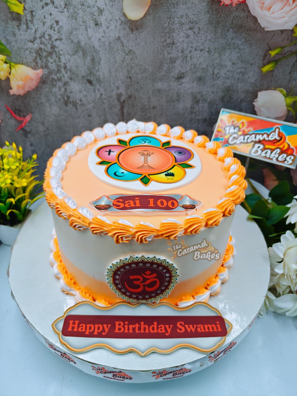 Saibaba Theme cake1