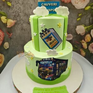 2 Tier Bus celebration cake1