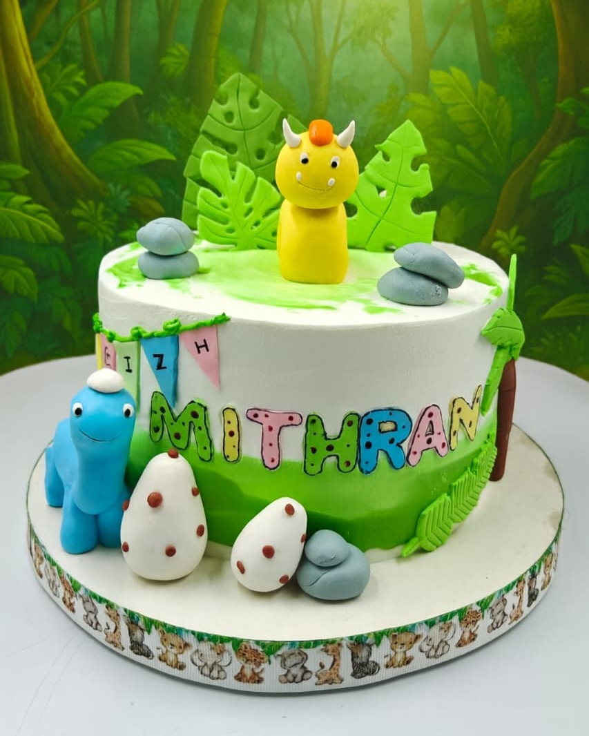 Little Dino Theme cake1