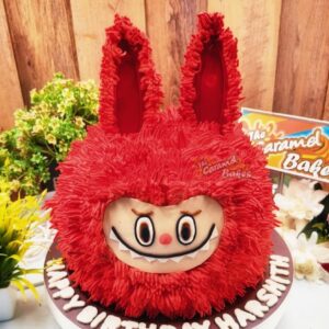 Red Labubu-theme cake