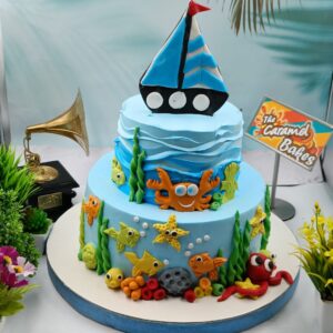 2Tier Aquarium Theme cake1