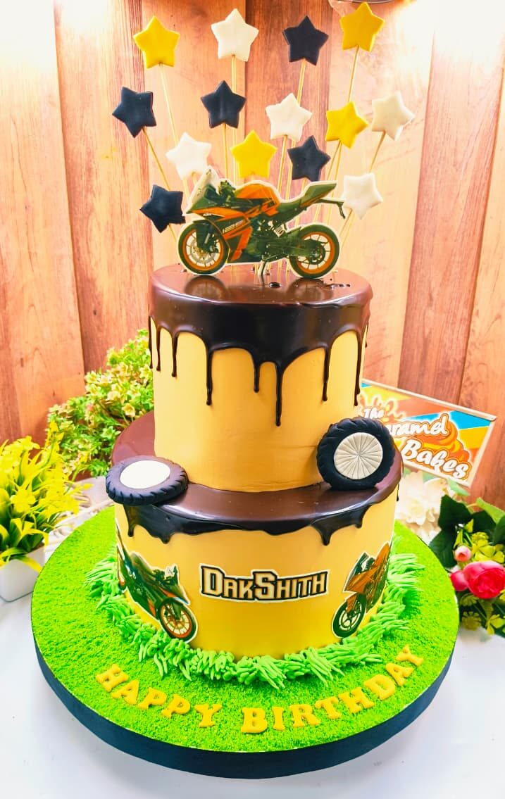 2Tier Bike theme Cake7
