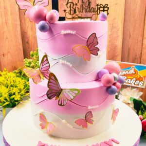2Tier First birthday cake11