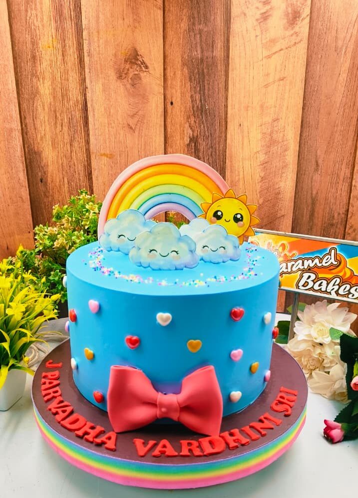 Cloudy Rainbow cake13