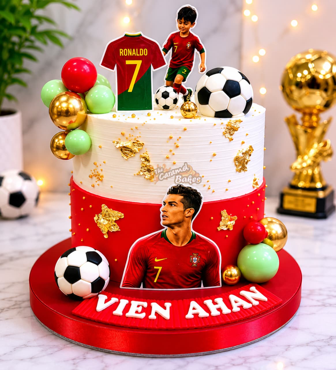 Foodball theme cake6