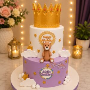 2Tier Teddy Crown Cake17
