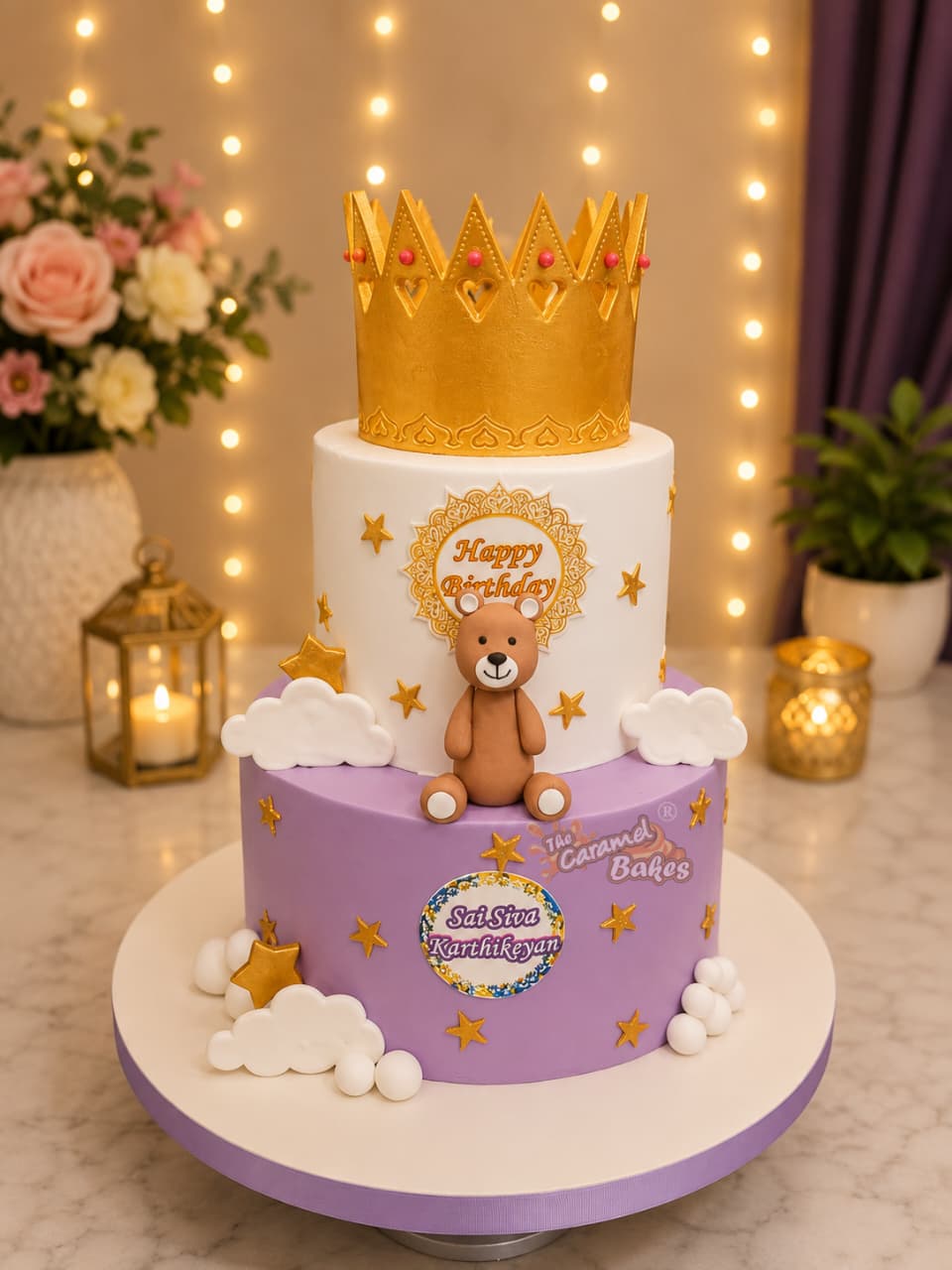 2Tier Teddy Crown Cake17