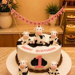 Cow theme cake1