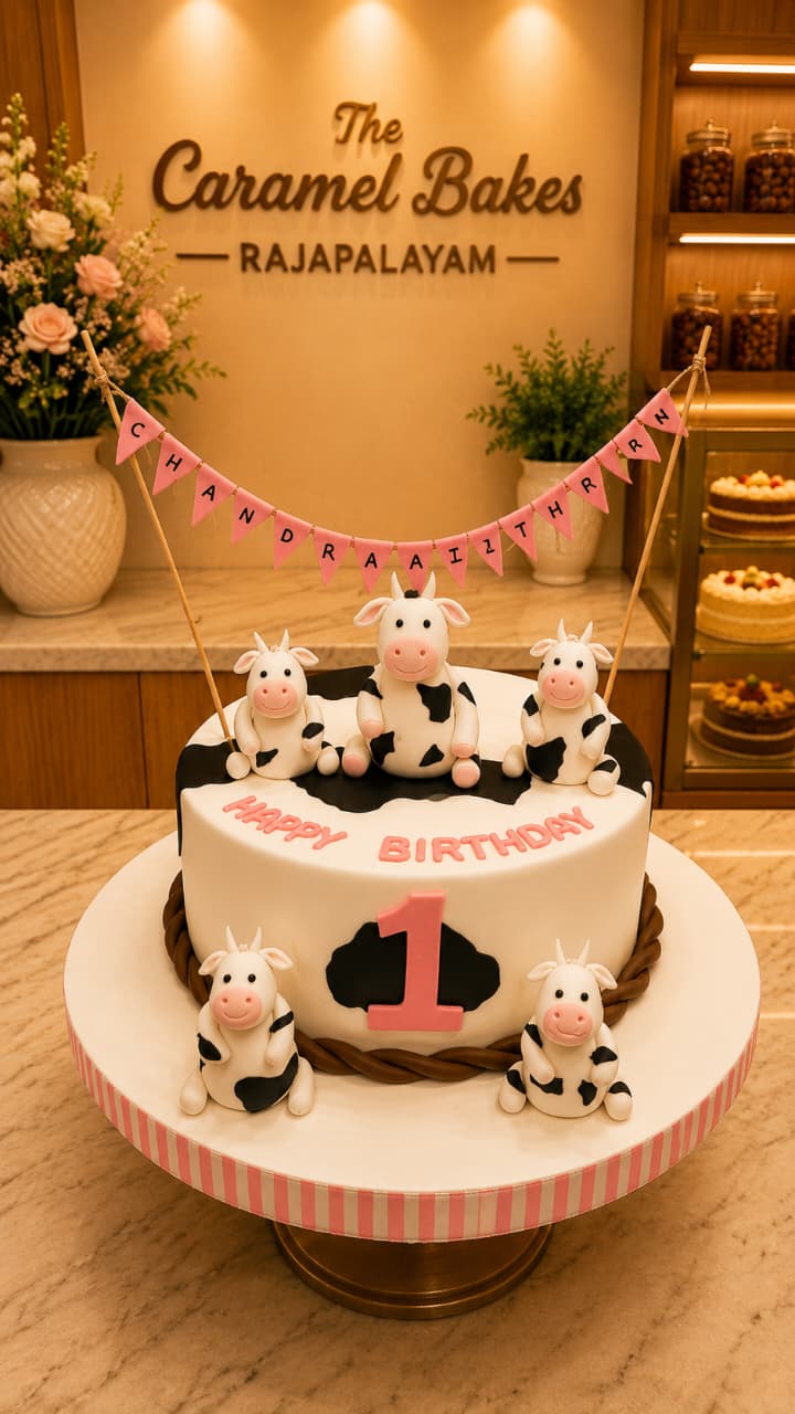 Cow theme cake1